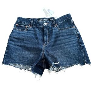 NWT American Eagle Strigid Curvy Relaxed Denim Cut Off Jean Shorts Womens 4 (27)